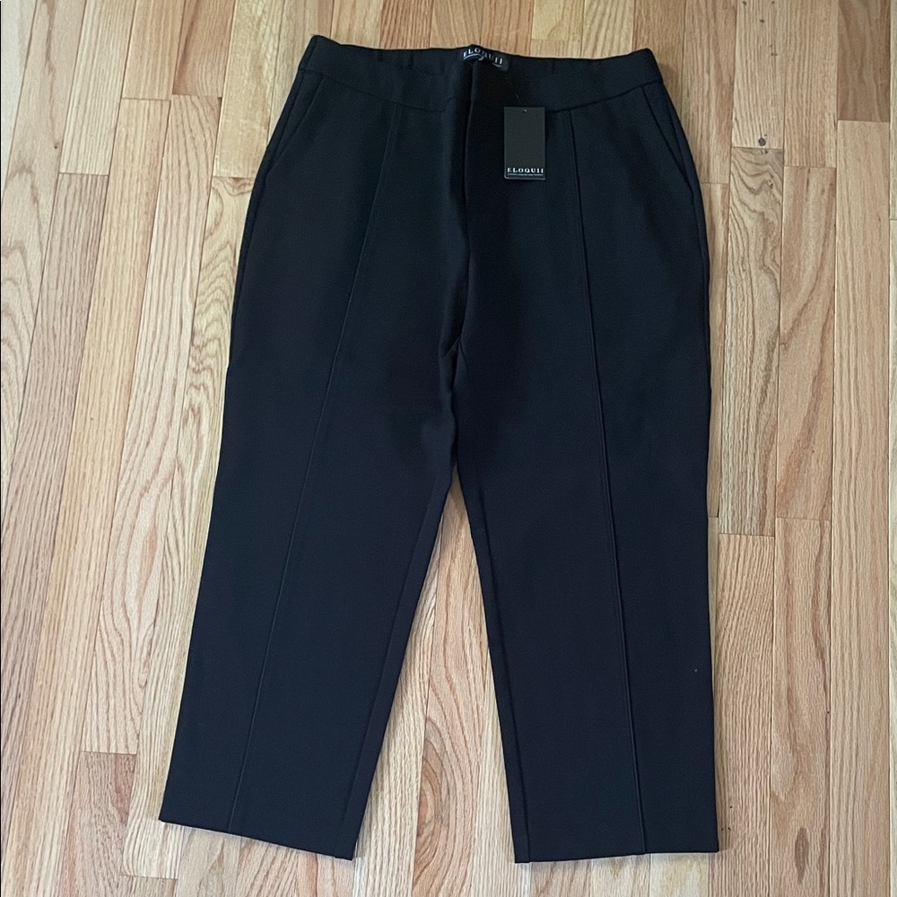 Eloquii Black Tailored Work Pants 14 Straight Leg Trousers Office Career NWT